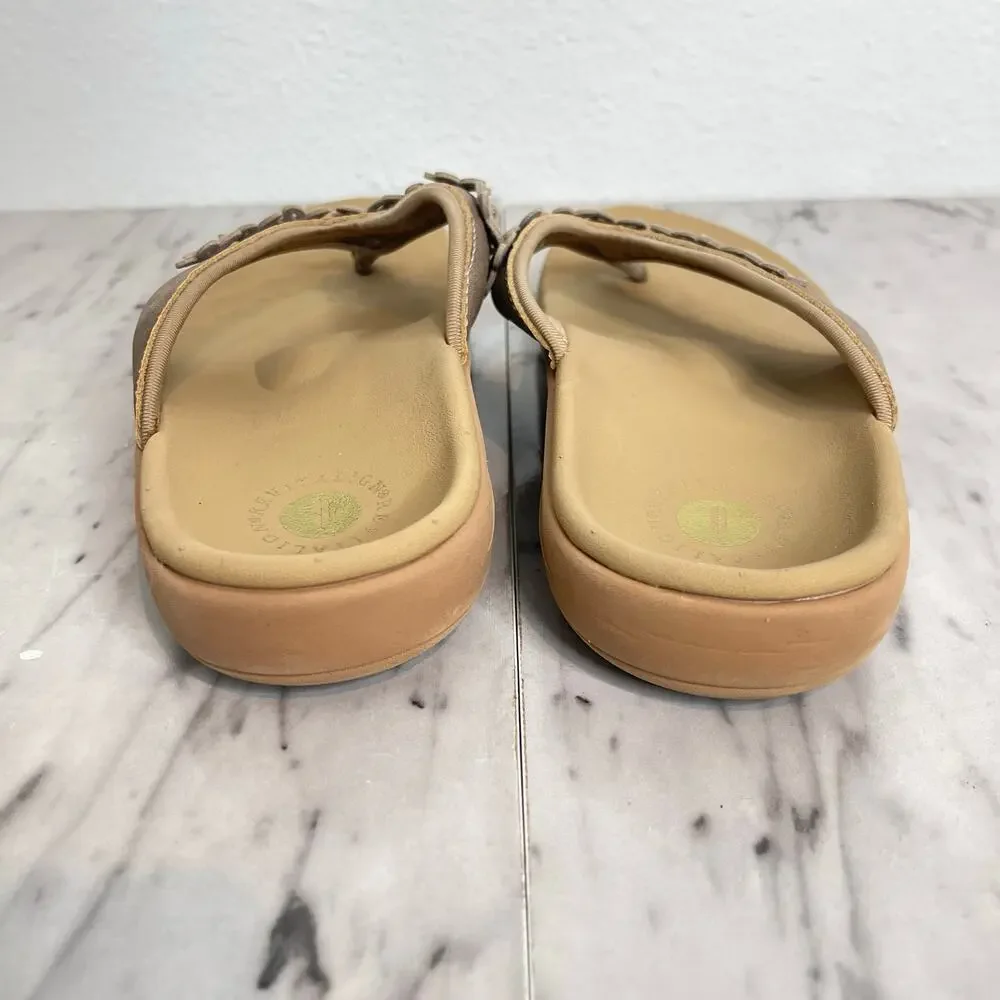 Revitalign Yumi Hampton Bronze Orthotic Thong Sandals Women’s 8W Comfort NWT - Picture 3 of 7